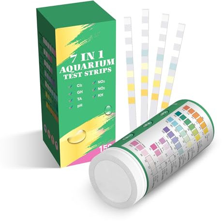 Joygain Aquarium Water Test Kit 150 Strips: 7 IN 1 Aquarium Test Kits for Aquarium Fish Tank Pond Water - Aquarium Test Strips with Nitrate Nitrite, Chlorine, Total alkalinity, GH, KH, pH