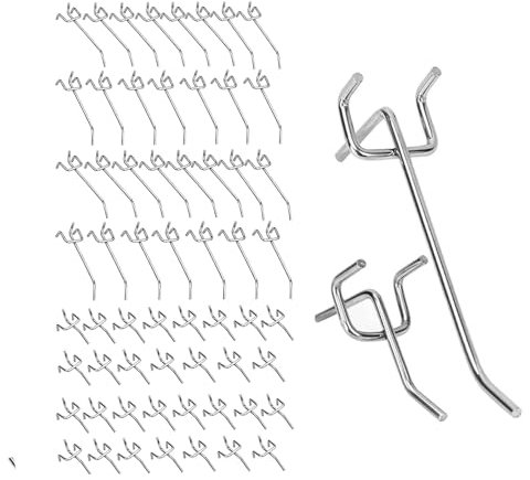 Comforty 100 X Lochwandhaken, Stecktafel Haken Werkzeugwand Haken für Verkaufsdisplays (5cm, 10cm)