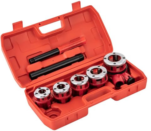 Juego de 5 piezas de terraja de corte (3/8, 1/2, 3/4, 1, 1-1/4) para construcción de viviendas, construcción, construcción de tuberías y la industria de la instalación.