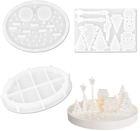 Stampi Per Gesso Set 3 Pezzi In Silicone Silicone 3D Per Case E Candelabri Di Albero, Stampi Di Fusione Fai Da Te