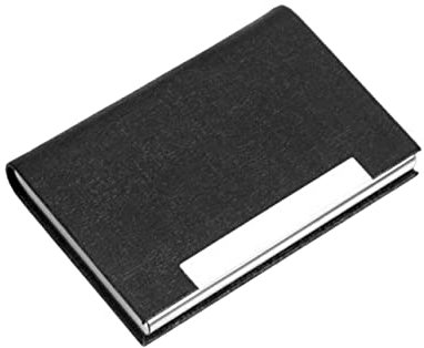 Tofficu Edelstahl Visitenkartenetui Kartenhalter Organizer Für Geschäftskarte Kreditkarte Ausweis Schwarz