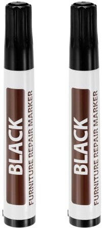 QUARKZMAN Möbelreparatur-Holzmarker, 2 Stück schwarze Füllstifte zum Auffrischen, ölbasierte Farbmarker für Kratzer, Holzböden, Tische, Schränke, Schreiner, Abdeckungen