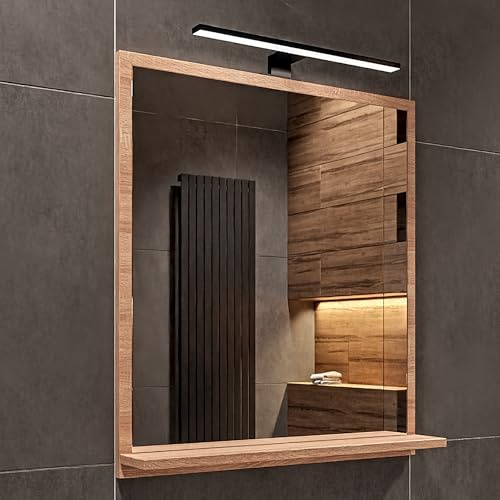 HAJDUK FURNITURE Sonoma LED-Badspiegel 60x70 cm Neutralweiß 4000K Schwarz