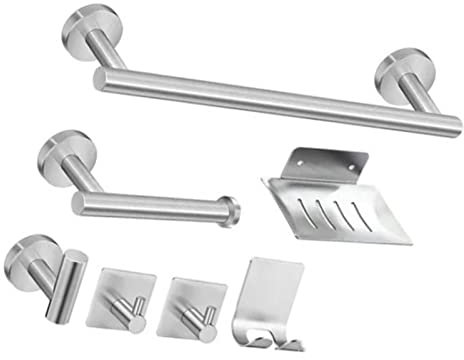 Kit di Accessori per Bagno in Acciaio Inossidabile in Acciaio di Asciugamani con Hardware di Installazione del Vassoio di Sapone per Gancio per le Installazioni del Supporto di Asciugamani