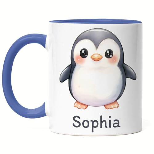 Kiddle-Design Kindertasse mit Namen Personalisiert, Personalisierte Tasse Kinder mit Elefant, Namenstasse Elefanttasse, Kinderbecher als Geschenk zur Geburt, Taufe Weihnachten - Tasse Weiß