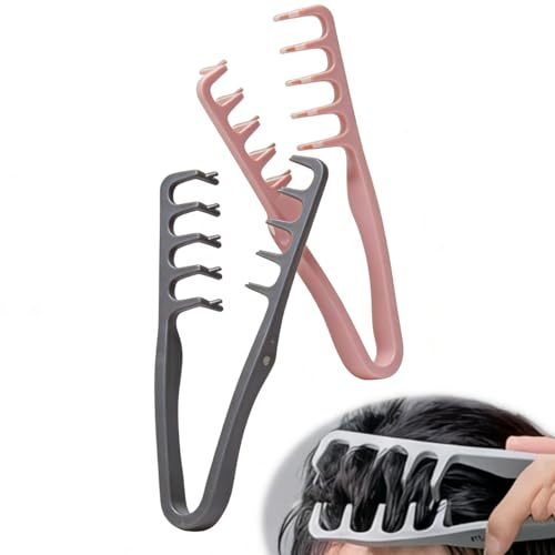 Zweiteiliges Set Volumen Kamm,Locken Kamm,Strukturkamm,Texturizing Comb,Ansatzvolumen-Werkzeug,Nahtabdeckung,Texturizing BüRste,Leichte Beauty-Accessoires
