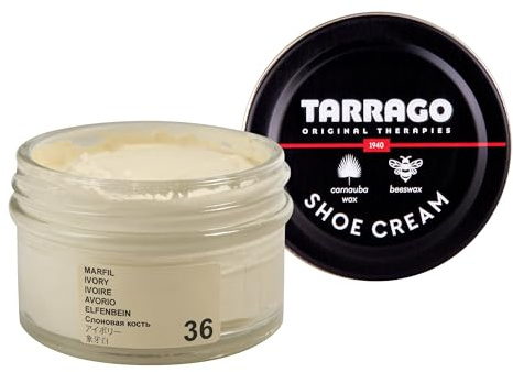 Tarrago |Shoe Cream 50 ml | Crema para Zapatos, Bolsos y Accesorios de Cuero y Cuero Sintético (Marfil 36)