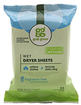 Lot de 32 feuilles pour sèche-linge humide - Sans parfum - Vert
