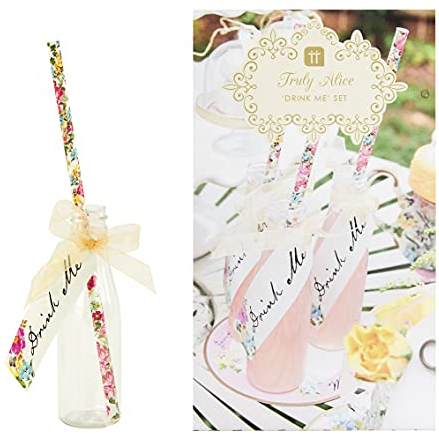 Talking Tables Alice In Wonderland Drink Set - Great For Mad Hatter Tea Party, Baby Shower - 6 Pack TSALICE-DRINKSET