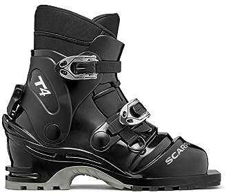 SCARPA T4 Telemark Ski Boots for Backcountry Touring and Downhill Skiing - Black - 28