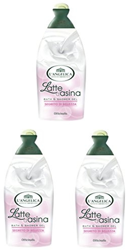 3 X L'angelica latte d'asina shower gel Eselsmilch schiuma bagno schiuma 500 ML