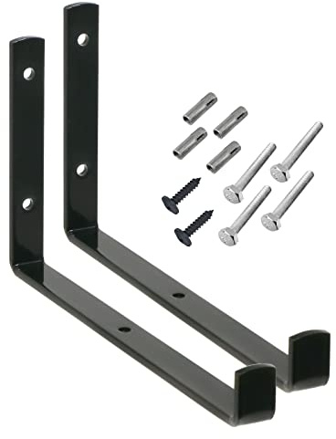 Spares2go Universal Wall Ladder Rack Brackets (Black)