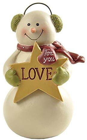ENNAS 4.45 Tall Holiday Christmas Decorative Family Snowman Figurines
