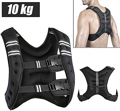 Gilet Pesi Sigaer, 10 kg, Taglia Unica, Nero, Basic, per Allenamento Forza e Ciclismo