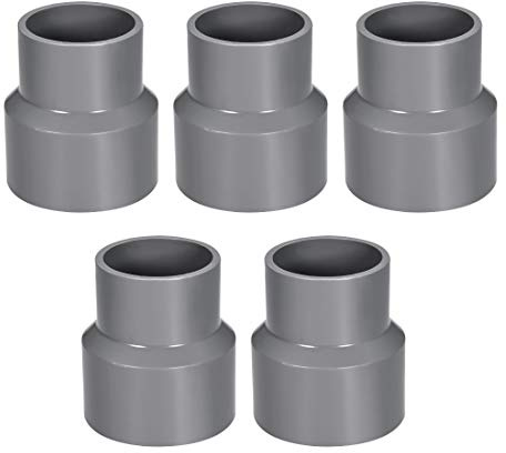 sourcing map 5 Stück PVC Rohr Schlauchadapter Wasseranschlüsse Kupplung 63mm x 50mm Grau