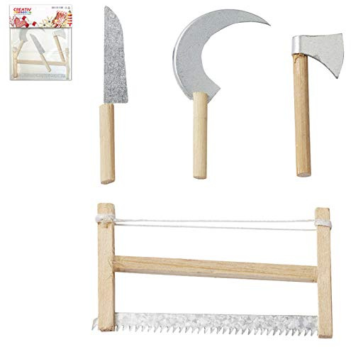 CREATIV DISCOUNT Mini-Werkzeugset ca. 5-8cm, 4 teilig