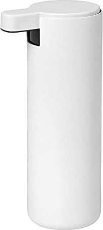 blomus Seifenspender MODO | Weiß | 8L x 6B x 16H cm | 165ml | Handseifenspender Weiß | Pumpspender aus Edelstahl | Gummierte Unterseite
