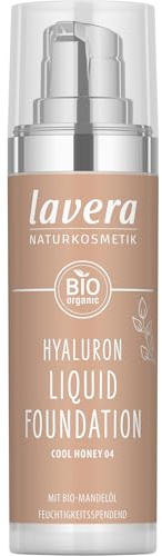 lavera Hyaluron Liquid Foundation - Cool Honey 04 - Naturkosmetik - Vegan - Seidige, leichte Textur - Frei von Mineralöl - Natürliche Hyaluronsäure & Bio-Mandelöl - 30ml