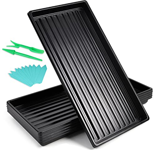 Olasfa 5 Stück Anzuchtschale Groß 51 x 25 cm Pflanzschale Pflanzwanne Anzuchtplatte Gewächshaus Wanne Ohne Löcher zum Sämlinge Pflanzen Anzuchten Garten Gewächshaus Hydroponik