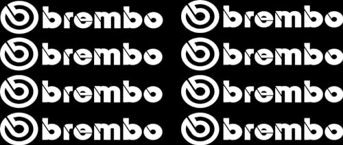 Lot de 8 autocollants pour étrier de frein résistants à la chaleur - Pour Brembo - Performance Tuning - Style JDM - Blanc ou noir - 80 × 16 mm - Personnalisation optimale du véhicule (blanc)