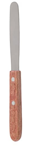 Spatule de laboratoire dentaire, manche en bois de spatule de plâtre dentaire d'acier inoxydable, spatule de nettoyage de dent faite d'acier inoxydable, spatule de mélange dentaire de manche en bois