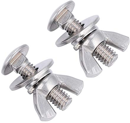 Tyenaza Metallschrauben-Set, 2 Stück, tragbar, 316 Edelstahlschrauben, Schmetterlingsschraube, Edelstahl-Daumen-Schmetterlings-Flügel-Handbolzen