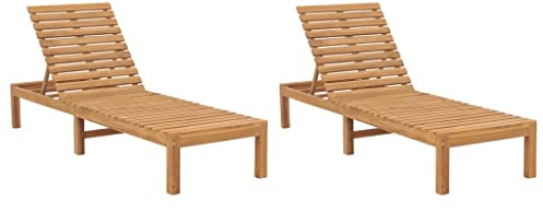 vidaXL Solsängar 2 st massiv teak, solstol, loungestol, trädgårdsstol, solstolar, loungestolar, solsäng i trä, solstol i trä, solsängar i trä