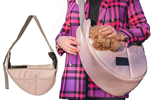 BOUTIQUE ZOO Hundetasche, Welpentasche - bis 6 kg - Tragetasche für kleinen Hund, Welpen, Katze | Farbe: Rosa