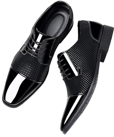 Zapatos Hombre Vestir, Zapatos Vestir Hombre, Zapatos De Boda For Novio, Formales, De Negocios, con Punta En Pico, con Cordones, Antideslizantes, Suela De Goma, Informales, Transpirables (Color : neg