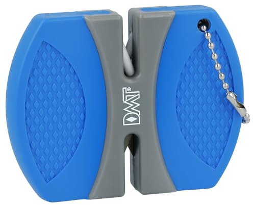 DMT InstaSharp Messerschärfer | Outdoor 2-Stufen-Messerschleifer für die Hosentasche | V-Schärfer aus Wolfram & Keramik für Grob- und Feinschliff im perfekten Winkel | 20174, Blau