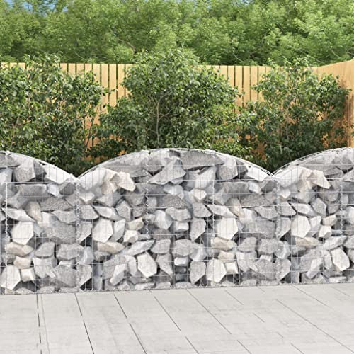 prissent Panier de Gabion à arc 150 x 30 x 80/100 cm Gabions Métalliques Gabion Pour Pierres Pratique Panier De Gabions Barrière De Jardin Clôtures Décoratives Fer Galvanisé