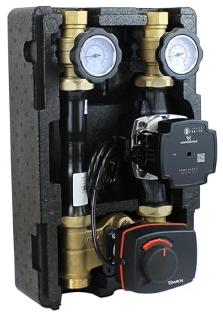 ENVIRON-Pumpengruppe Heizkreis mit UPM3 Umwälzpumpe, Drei-Wege-Mischer und Esbe Stellmotor Heizkreisset Mischer DN25 Hocheffizienzpumpe