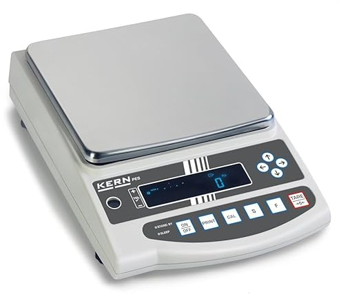 Kern PEJ 2200-2M - Präzisionswaage, Robuste Labor- und Industrie-Präzisionswaage, Ablesbarkeit [d]: 0,01 g, Wägebereich [Max]: 2200 g, Wägeplatte: BxT 200x200 mm (Edelstahl), GEEICHT