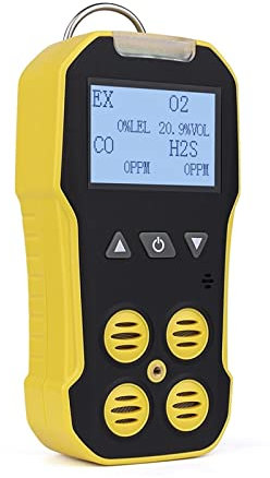 Detector de gas, detector de fugas de gas, Detector de Gas múltiple O2 H2S CO LEL 4 en 1 medidor de Gas oxígeno sulfuro de hidrógeno monóxido de carbono Detector de fugas de Gas Combustible para el ho
