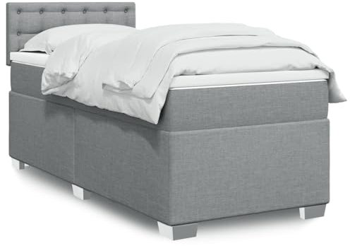 qohoio Boxspringbett mit Matratze Betten Mit Matratze Schlafzimmer Bett Boxspringbett Mit Matratze Hellgrau 80x200 cm Stoff - 3285729