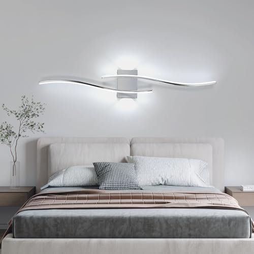 DELIPOP Applique da Parete Interno LED 6500K, 27W 2580LM Moderna Lampada da Parete Lunga in Alluminio per Camera da Letto Soggiorno Corridoio Scala