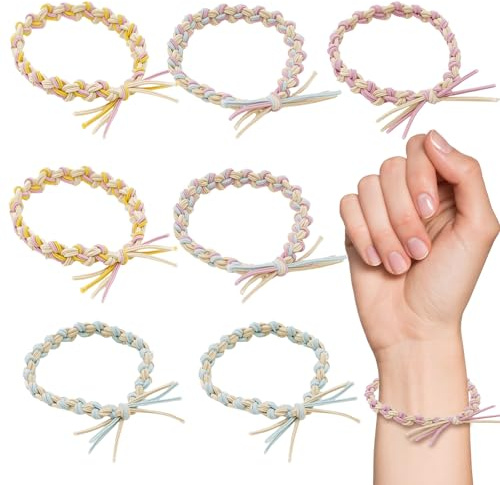 8 Stück Haarschmuck Gummiband, Stylische Geflochtene Haargummis, Elegant Elastisches Haargummi Damen Mädchen, Große Elastizität Haargummis, für Dickes Haar von Frauen und Mädchen (Mehrfarbig)