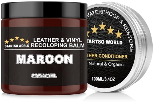 STARTSO WORLD leder Reparatur Set Kastanienbraun mit Lederfett, 200ml Flüssigleder, Lederfarbe, Lederpflege Auto, Leder- & Vinyl-Reparaturset für Möbel, Couchen, Sofas, Autositze, Schuhe