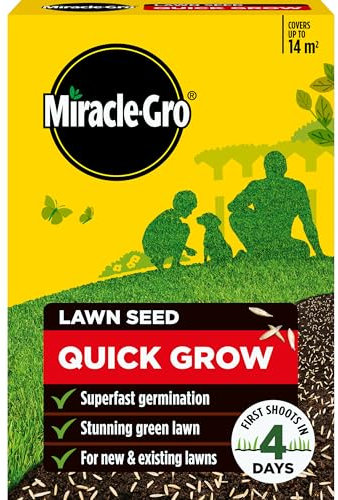 Miracle-Gro Quick GRO Lawn Seed, Child & Pet Friendly, Coverage 14m2, 420g Box, Green