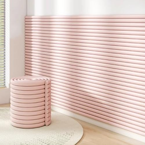 Yinghesheng Polsterpaneel Wand Schälen und Kleben Kopfteil, 3D Kinder Anti-Kollisions Wandkissen, wandpaneele Bett wandkissen Anti-kollisions-Wandpolsterung,Rosa,40cmx200cm