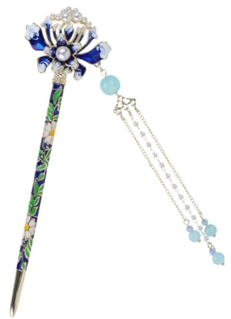 Épingle à cheveux décorative à glace - bâton de cheveux inspiré de l'Asie Antiie, fourche enroulée de poignée ferme pour coiffure, accessoires de cheveux pour femmes élégantes, look de fête de geisha,