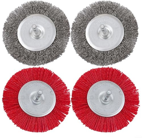 Spazzola elettrica per giunti, motore da 400 W per rimozione senza sforzo di erbacce/muschio, include 2 spazzole in metallo e 2 spazzole in nylon (110 mm), paraspruzzi regolabile e manico telescopico