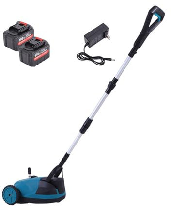 WRJAHCG Cortacésped Eléctrico,Cortacesped Bateria con Asa Plegable,Corta Cespedes Electrico Ancho De Corte 21 Cm Ajuste De Altura 3 Niveles,Two Batteries One Charge