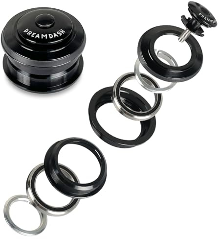 DREAMDASH Bike Headset 1-1/8, ZS44/28.6 ZS44/30, Semi Integrated | Zero Stack Double Sealed Cartridge Bearings, Aluminium Alloy, S.Height: 7.5+3=10.5mm, for MTB and Urban Bicycles