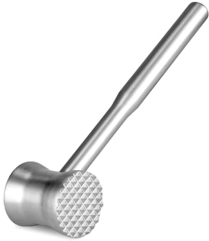 304 Stainless Steel Meat Tenderizer Mallet, 9.65 in Dual-Sided Meat Hammer, Ergonomic Handle Meat Hammer Tool for Tenderizing Steak, Chicken, and More