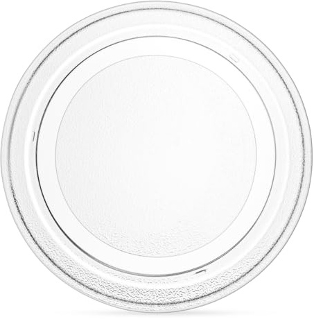 Angoily roterande glasplatta 25,5 cm för mikrovågsugnar, värmebeständig, okrossbar, utbytes-mikrovågs-roterande platta, lätt att rengöra