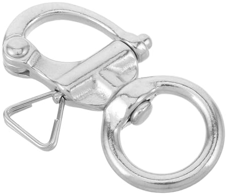 SOIMISS 65mm Stainless Steel Boat Swivel Shackle, Marine Anchor Chain Hook with Quick Release Snap, Heavy Duty Rigging Hardware for Sailing and Mooring Applications