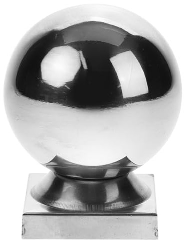 Stainless Steel Handrail End Caps Silver Ball Caps for Fences | Elegant Fence Parts, Stable Support for Gates, Easy Installation and Versatile Application