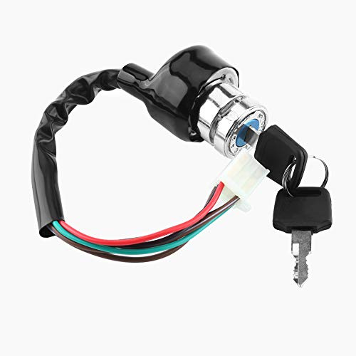 Interruttore Accensione Moto Universale 6 Fili, Spina 9 Poli, 3 Posizioni con 2 Chiavi - Resistente e Facile da Installare, Compatibile con Vari Modelli