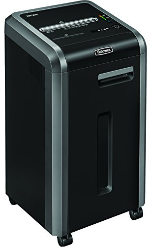 Fellowes Powershred 225Mi 100% Anti-Stau Aktenvernichter, Schneidleistung: 16 Blatt (Microcut), schwarz/Silbergrau